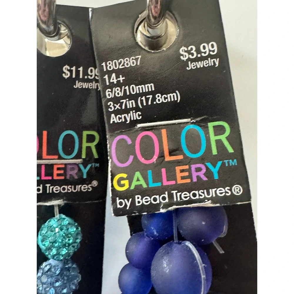 Color Gallery Bead Treasures Blue Teal Rhinestone‎ Frosted Acrylic Bead Strands